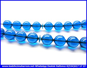 Kobalt Mavi Sığırcık  Eski Alman Çubuk Katalin Tesbih Mavi Derinlik