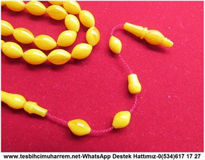 Özel Çalışma Yellow Objeden Eski Alman Katalin Tesbih Sarı Tutku