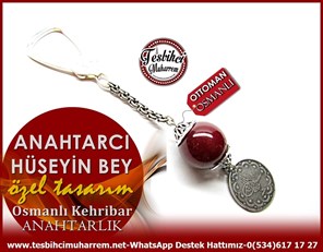 Özel Gümüş Tasarım Osmanlı Sıkma Kehribar Anahtarlık Anahtarcı Hüseyin Bey