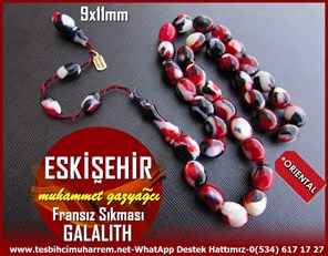 Tesbih Galalith Fransız Sıkması Multicolor Badem Kesim Eskişehir 